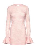 ROTATE Birger Christensen Mesh Frill Mini Dress Rosa